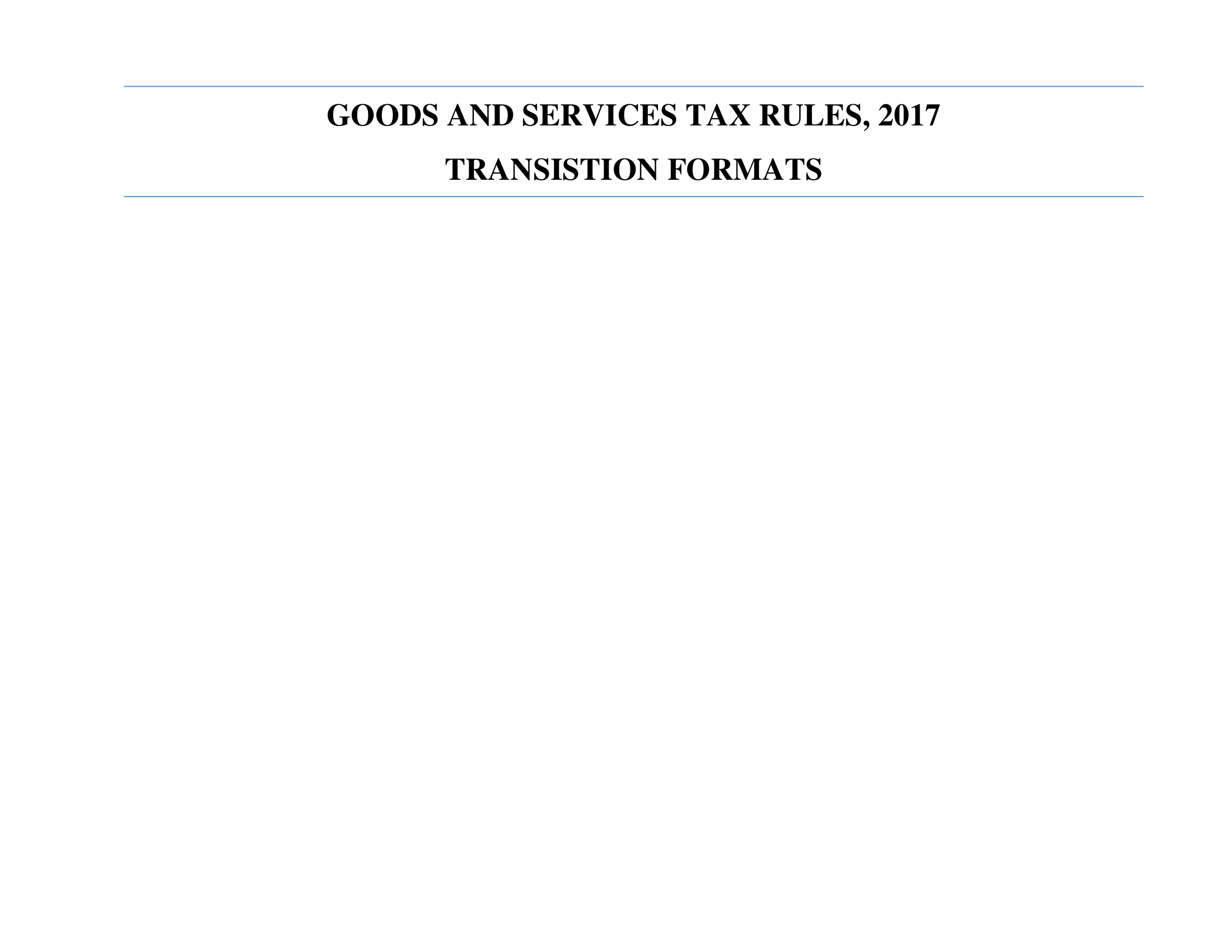 GST transition form formats